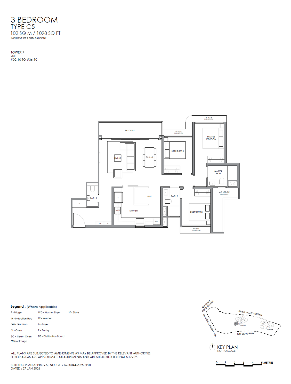 Floor plan C5 — 3 Bedroom