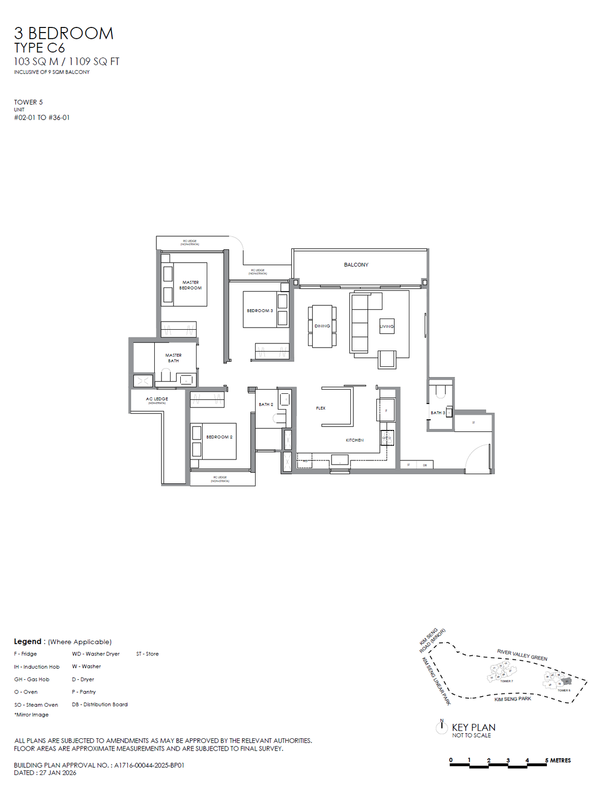Floor plan C6 — 3 Bedroom