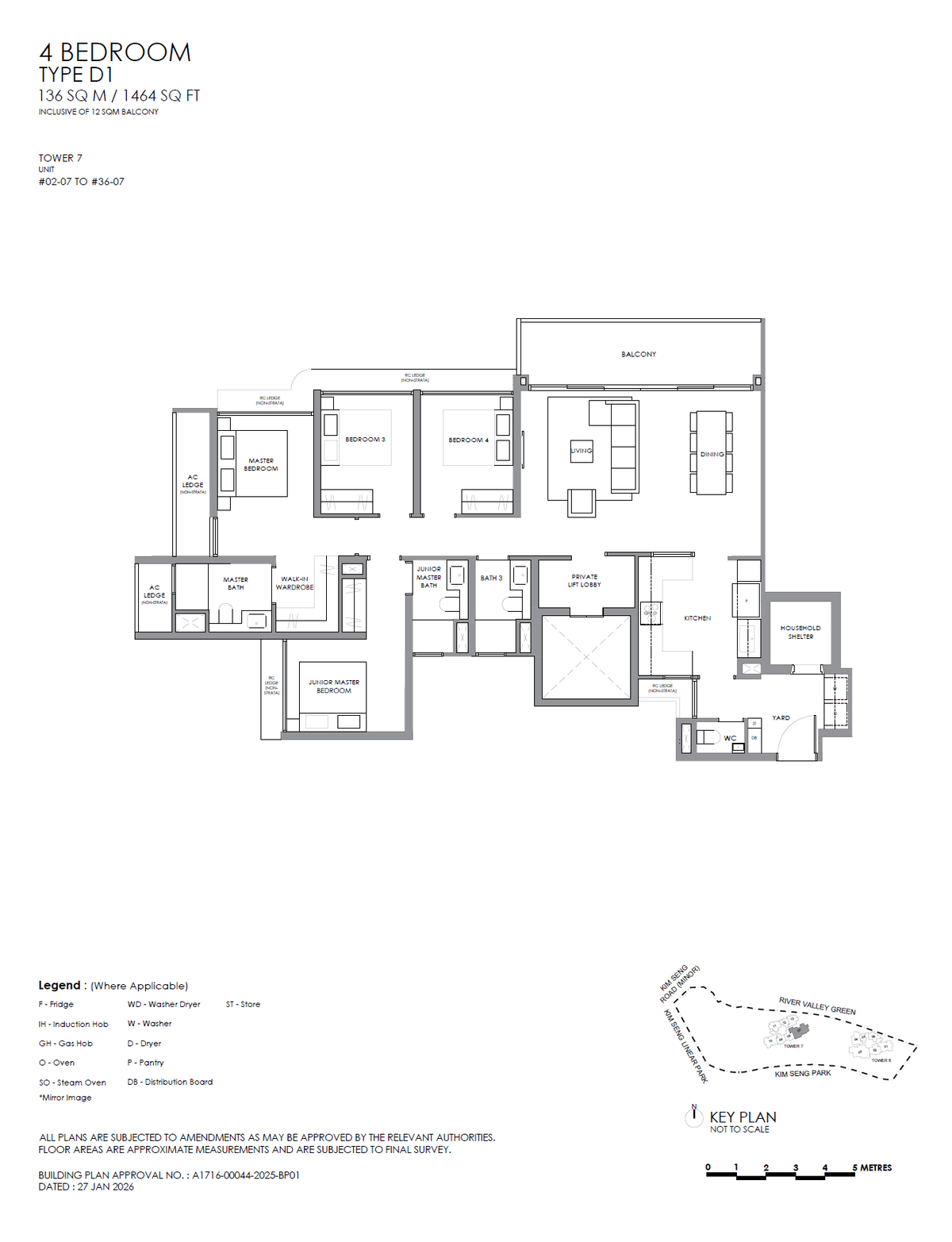 Floor plan D1 — 4 Bedroom