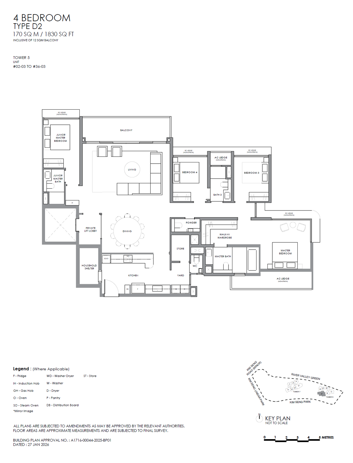 Floor plan D2 — 4 Bedroom