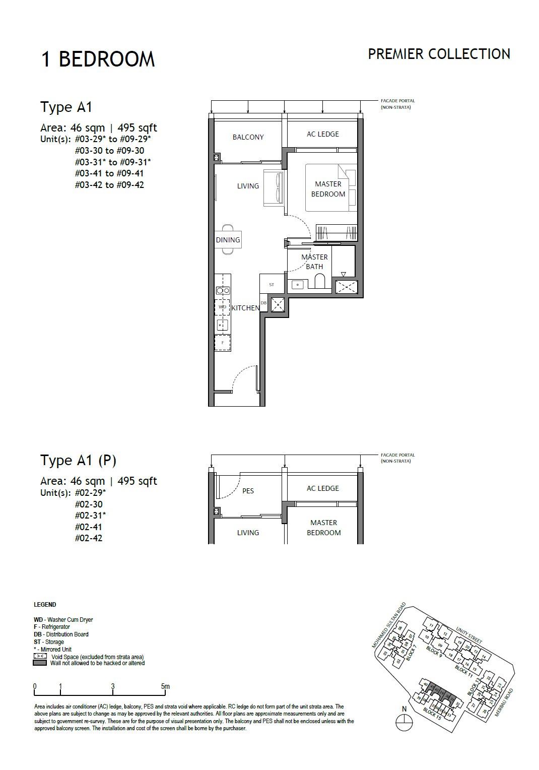 Floor plan A1 — 1 Bedroom · The Robertson Opus