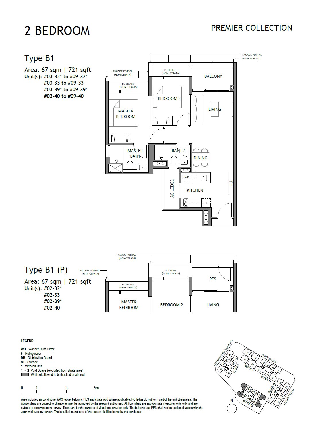 Floor plan B1 — 2 Bedroom · The Robertson Opus