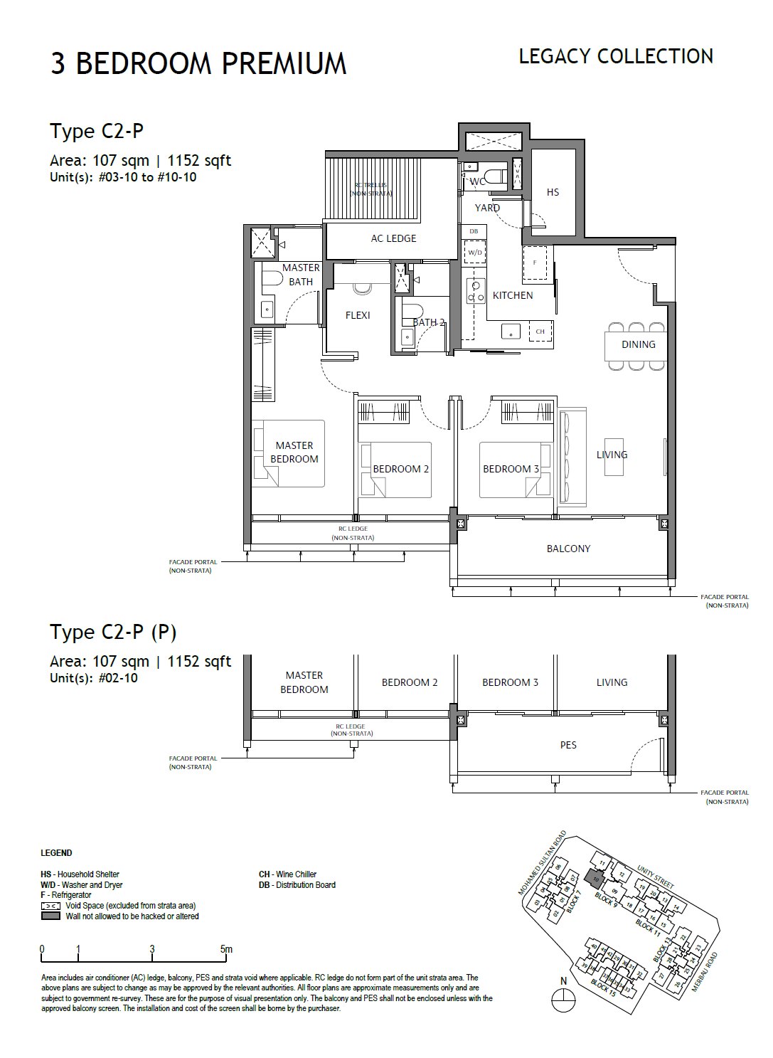 Floor plan C2-P — 3 Bedroom Premium · The Robertson Opus