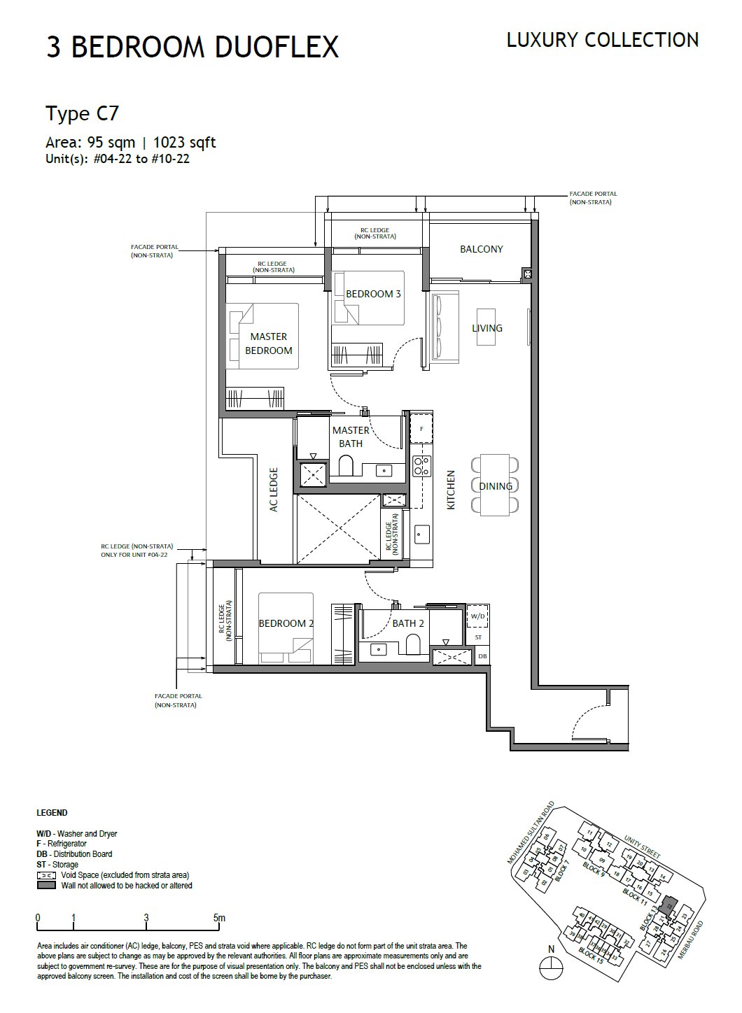 Floor plan C7 — 3 Bedroom DuoFlex · The Robertson Opus