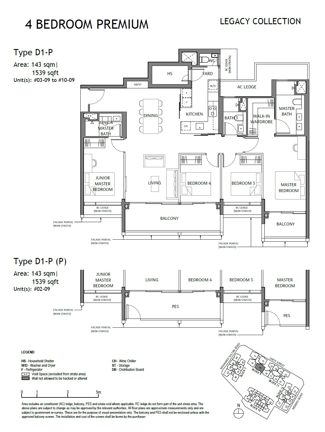 Floor plan D1-P — 4 Bedroom Premium · The Robertson Opus