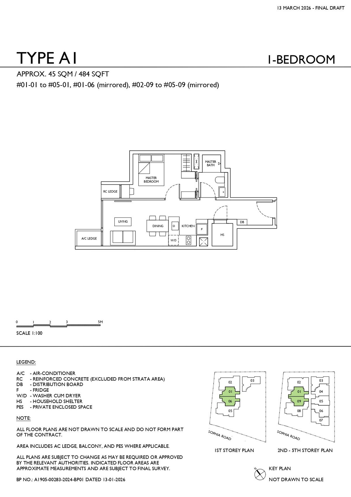 Floor plan A1 — 1 Bedroom