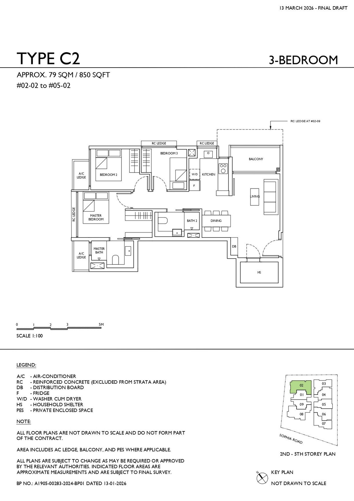 Floor plan C2 — 3 Bedroom