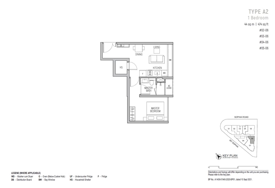 Floor plan A2 — 1 Bedroom
