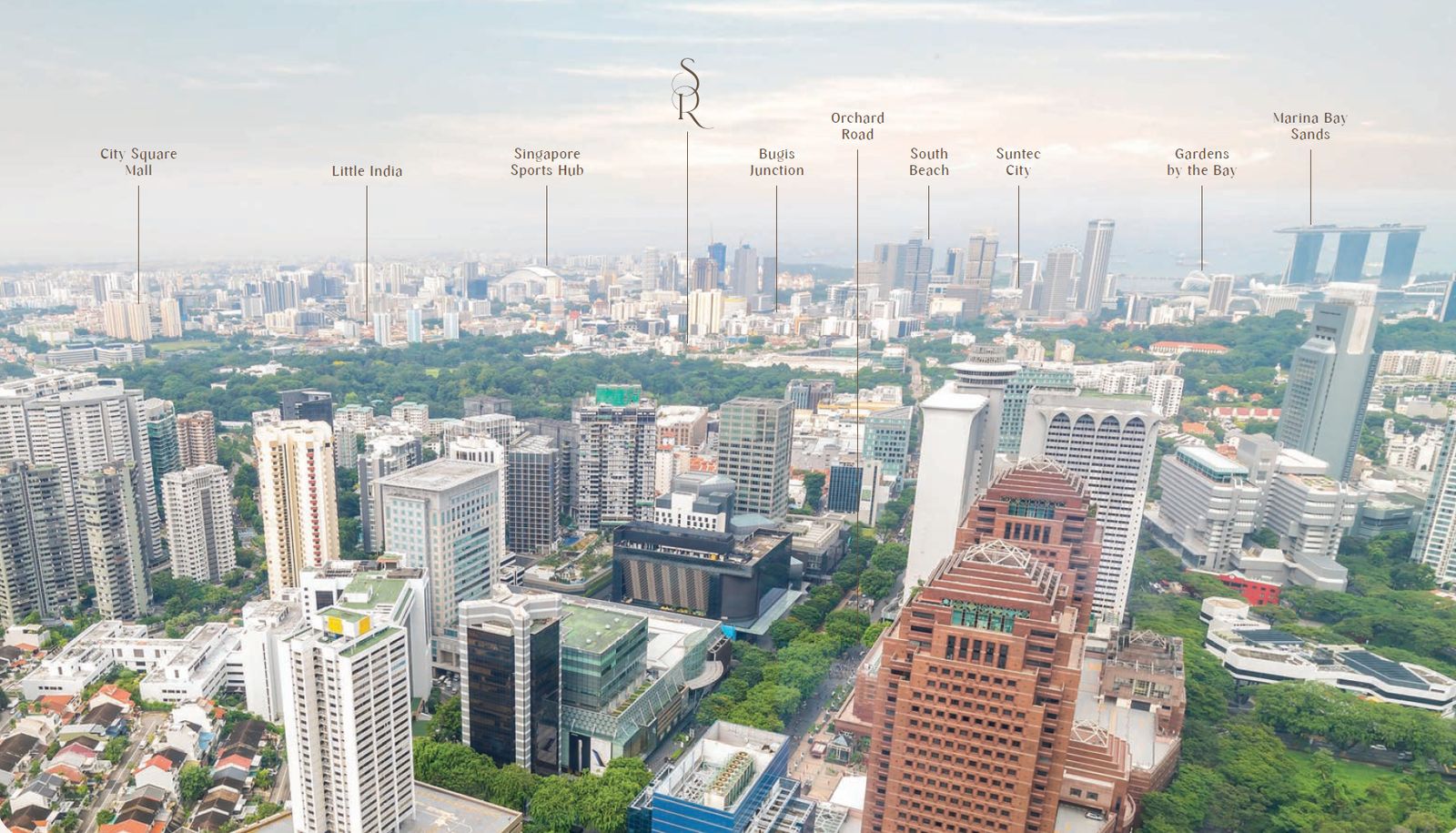 Sophia Regency — Aerial view of the boutique block