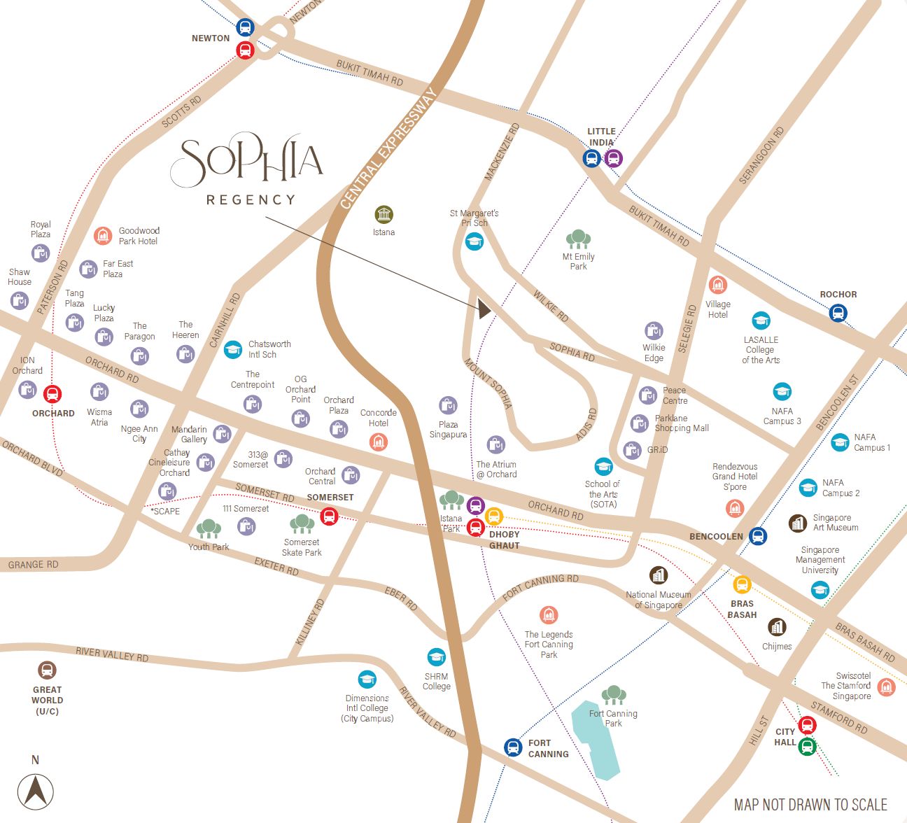 Sophia Regency — Location and neighbourhood map