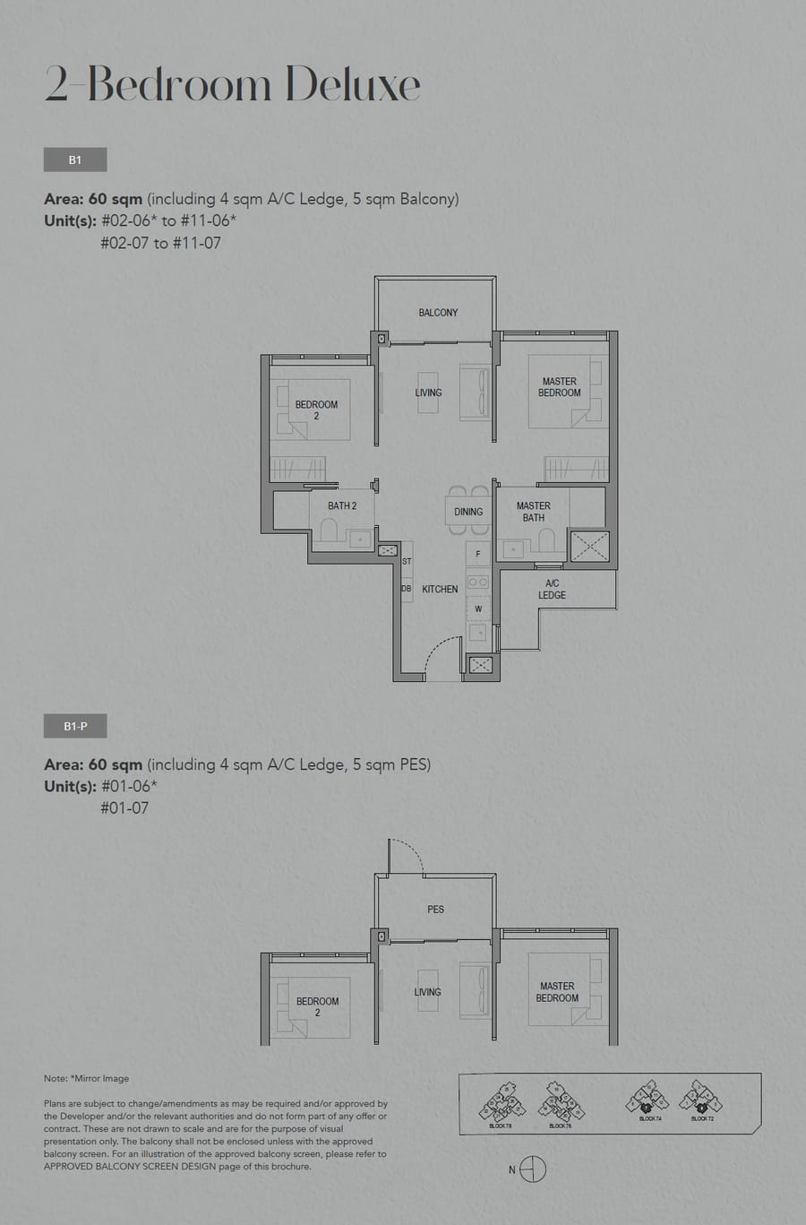 Floor plan B1 — 2 Bedroom Deluxe