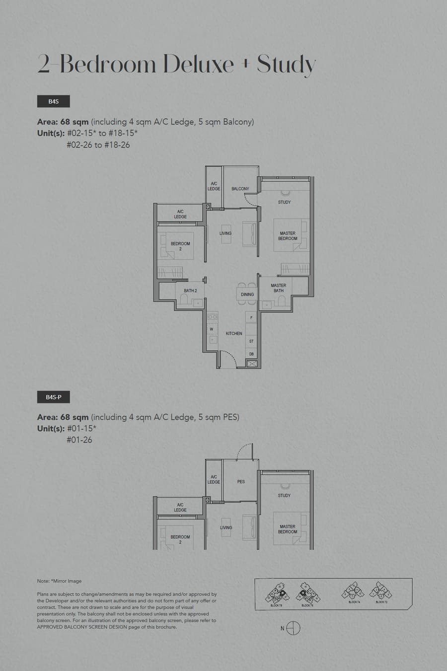 Floor plan B4S — 2 Bedroom Deluxe +Study