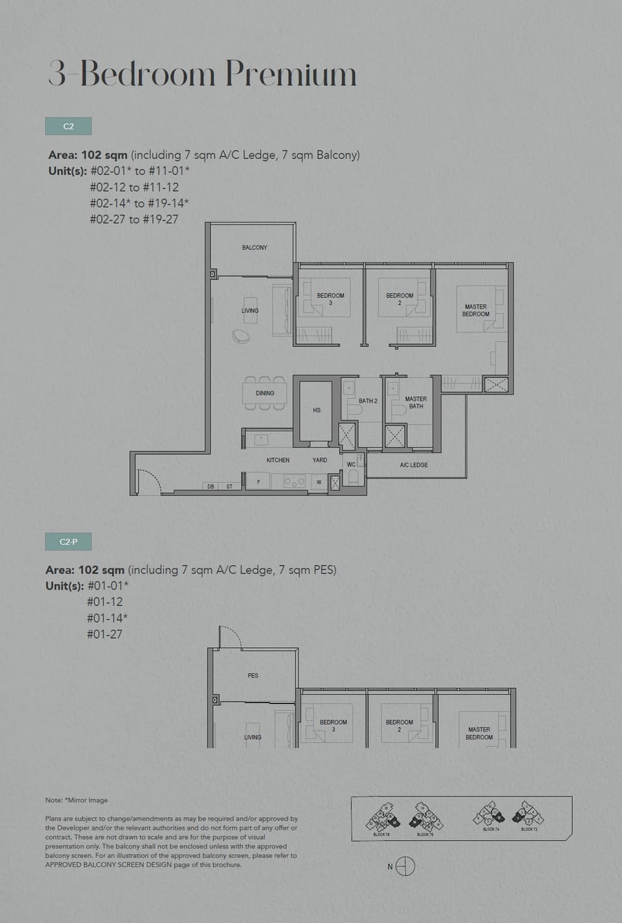 Floor plan C2 — 3 Bedroom Premium