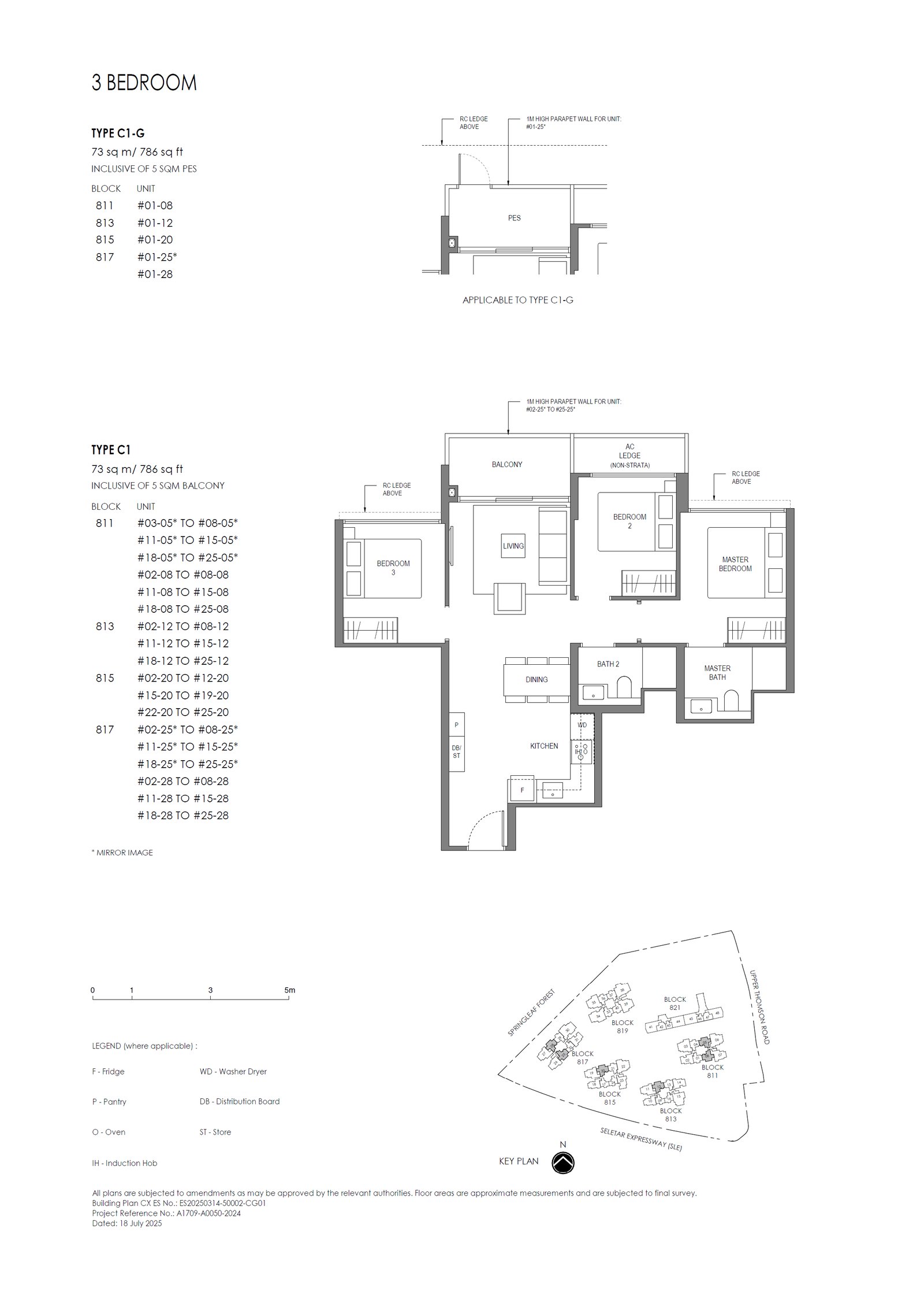 Floor plan C1 — 3 Bedroom (Basic)
