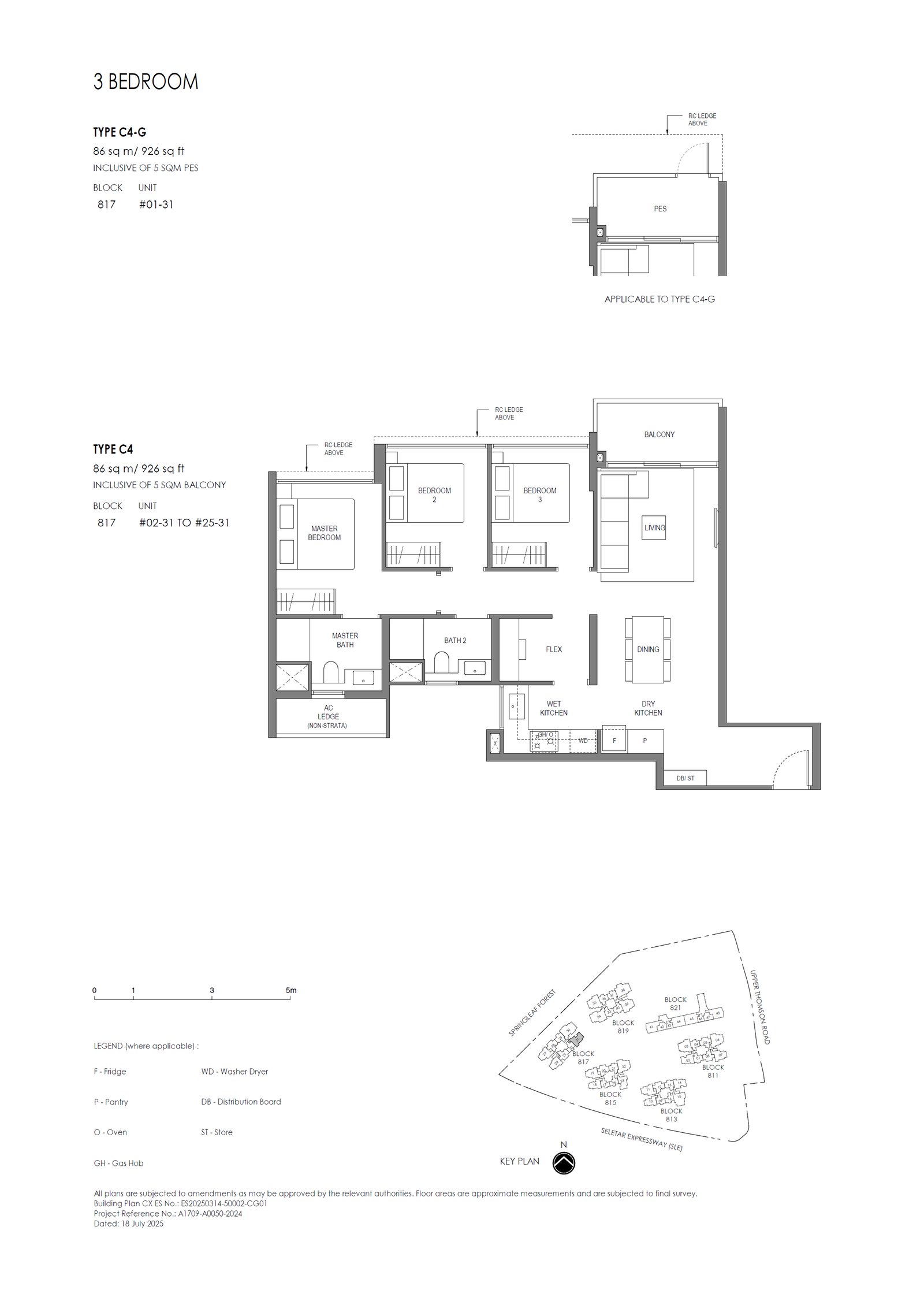 Floor plan C4 — 3 Bedroom (Standard)