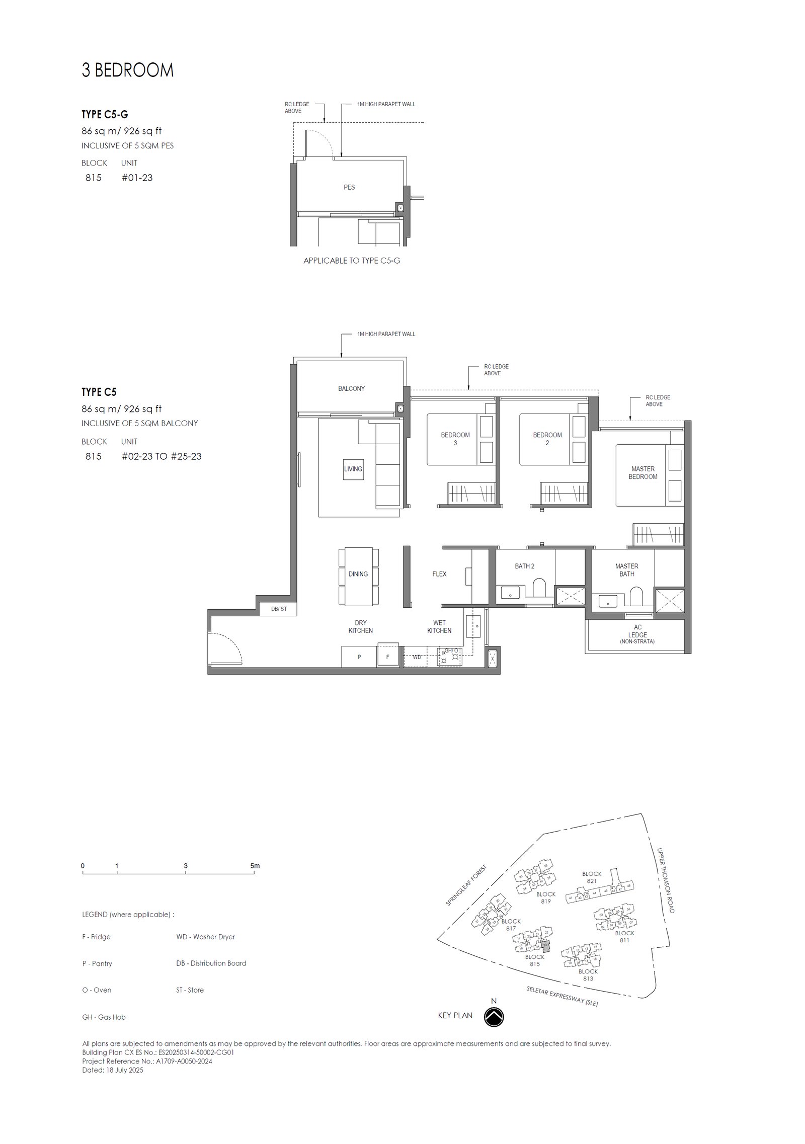 Floor plan C5 — 3 Bedroom (Standard)
