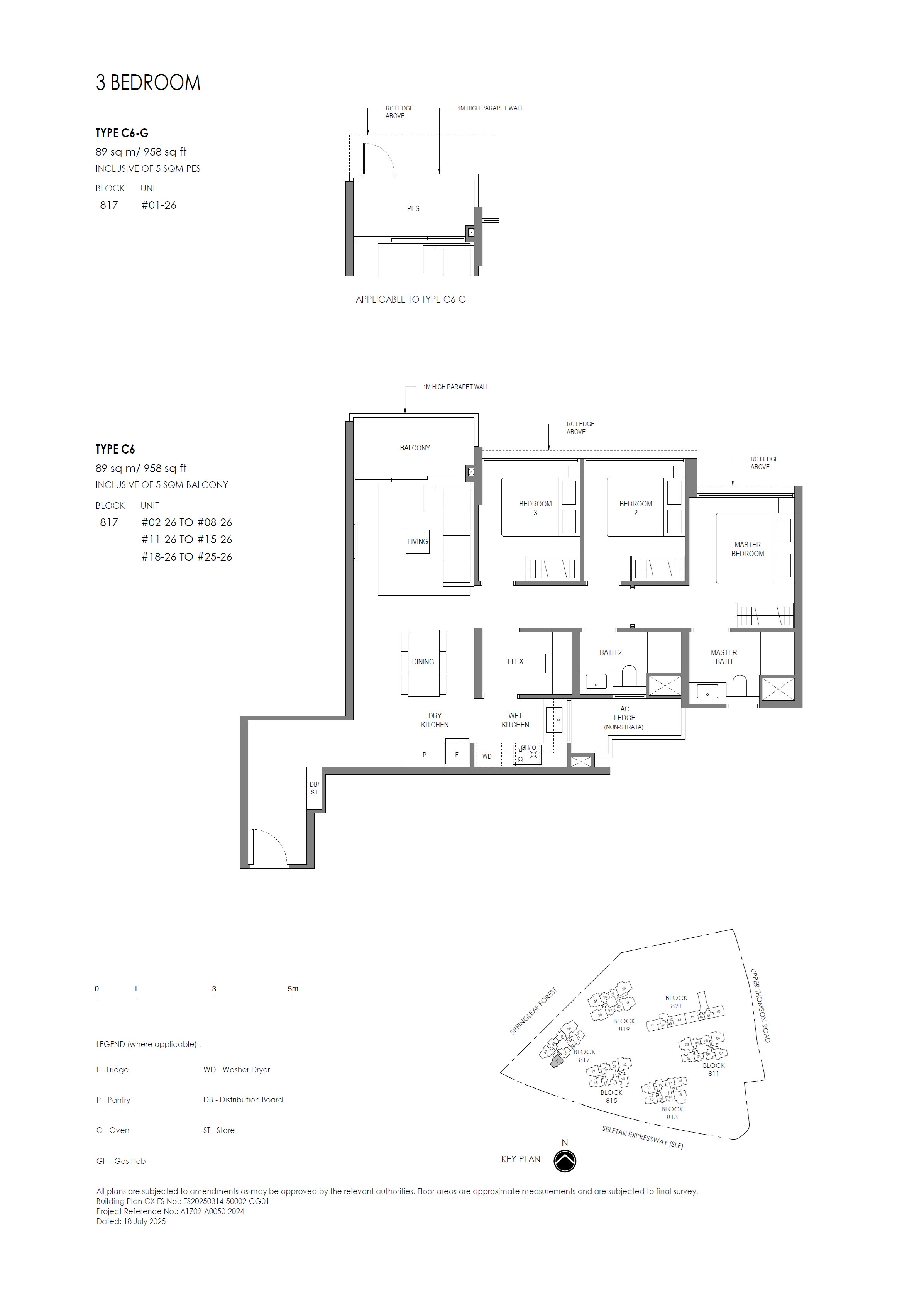 Floor plan C6 — 3 Bedroom (Standard)