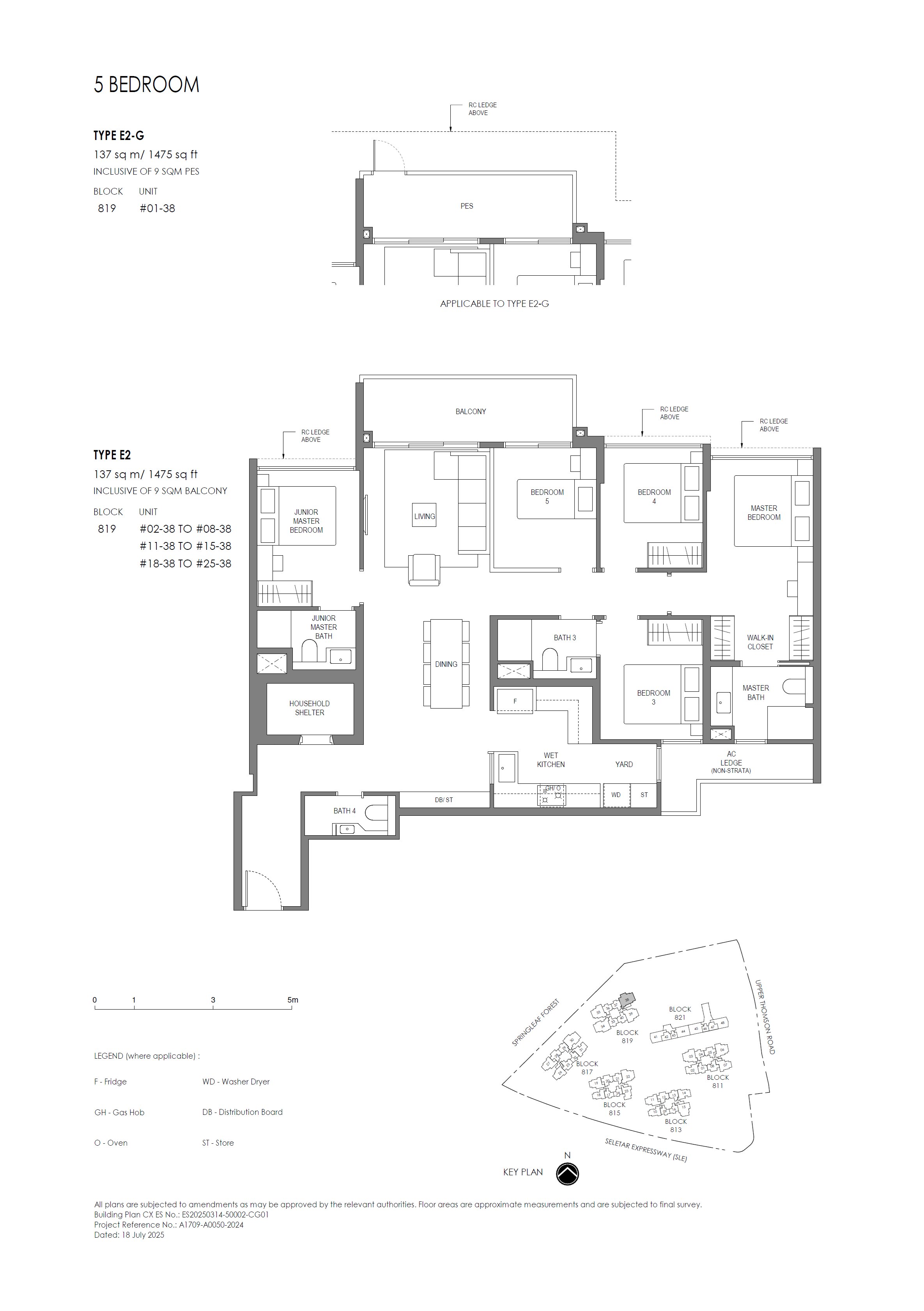Floor plan E2 — 5 Bedroom