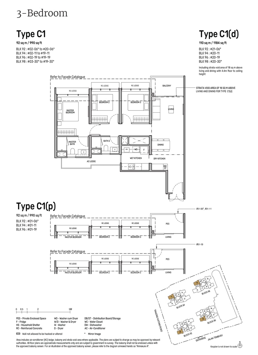 Floor plan C1 — 3 Bedroom