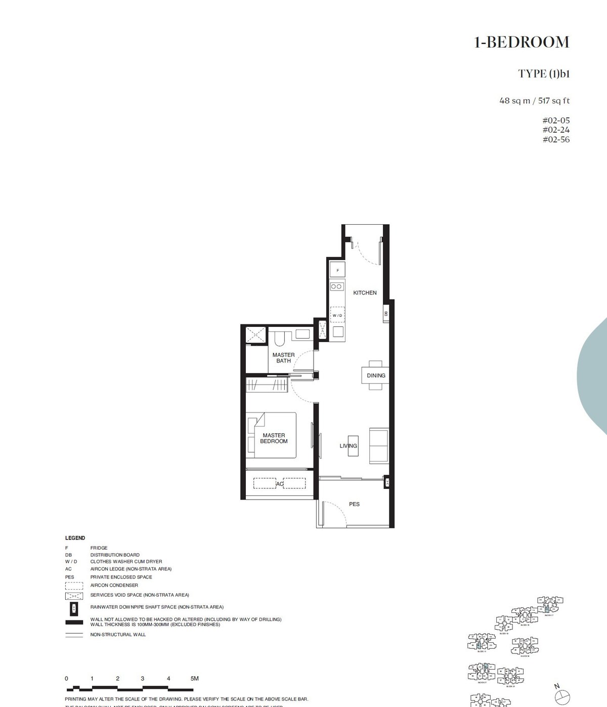 Floor plan 1b1 — 1 Bedroom