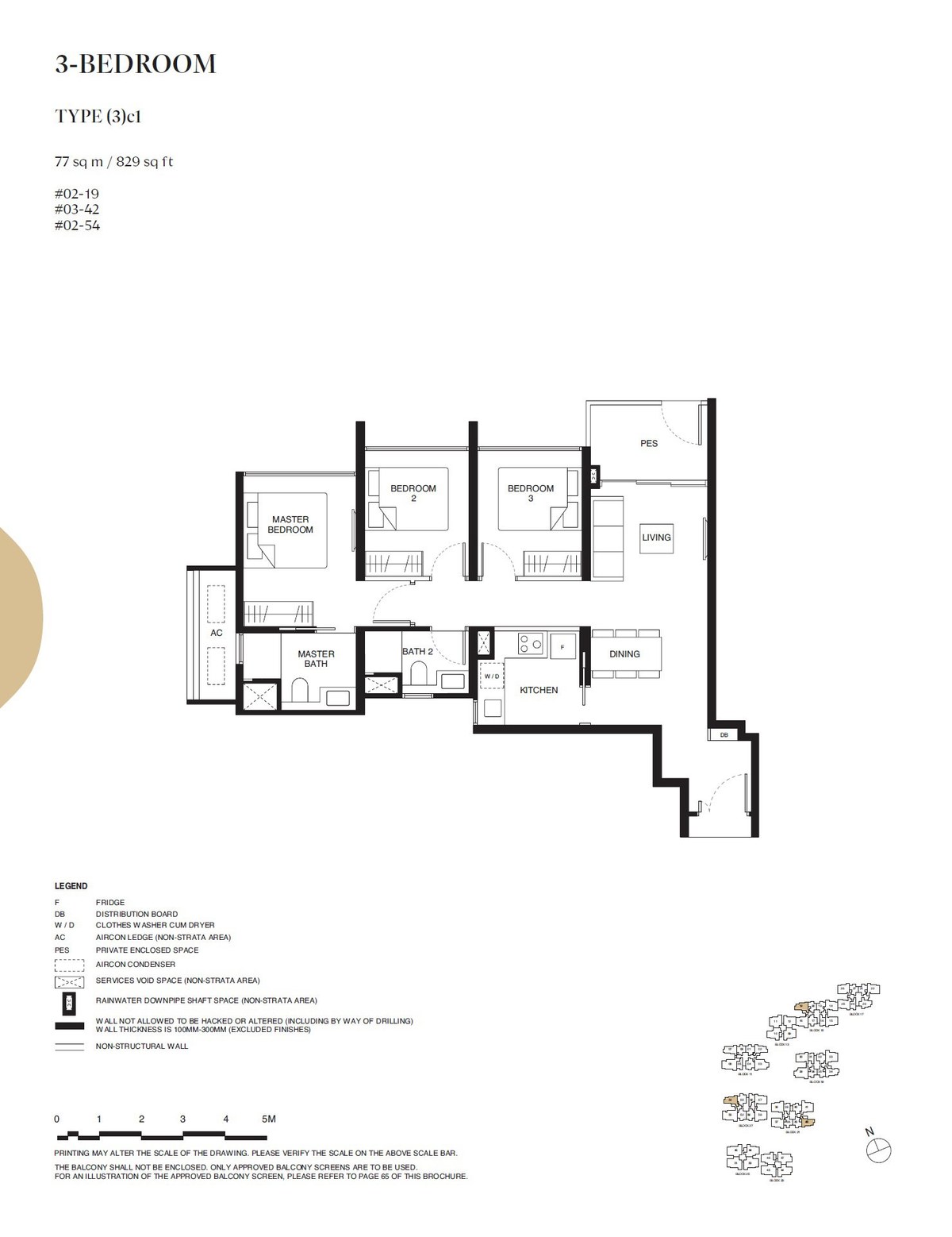 Floor plan 3c1 — 3 Bedroom
