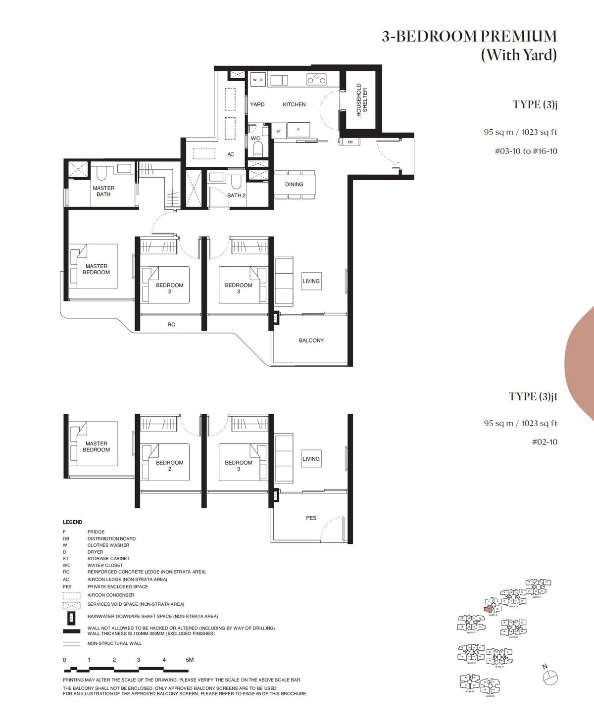 Floor plan 3j1 — 3 Bedroom Premium (With Yard)