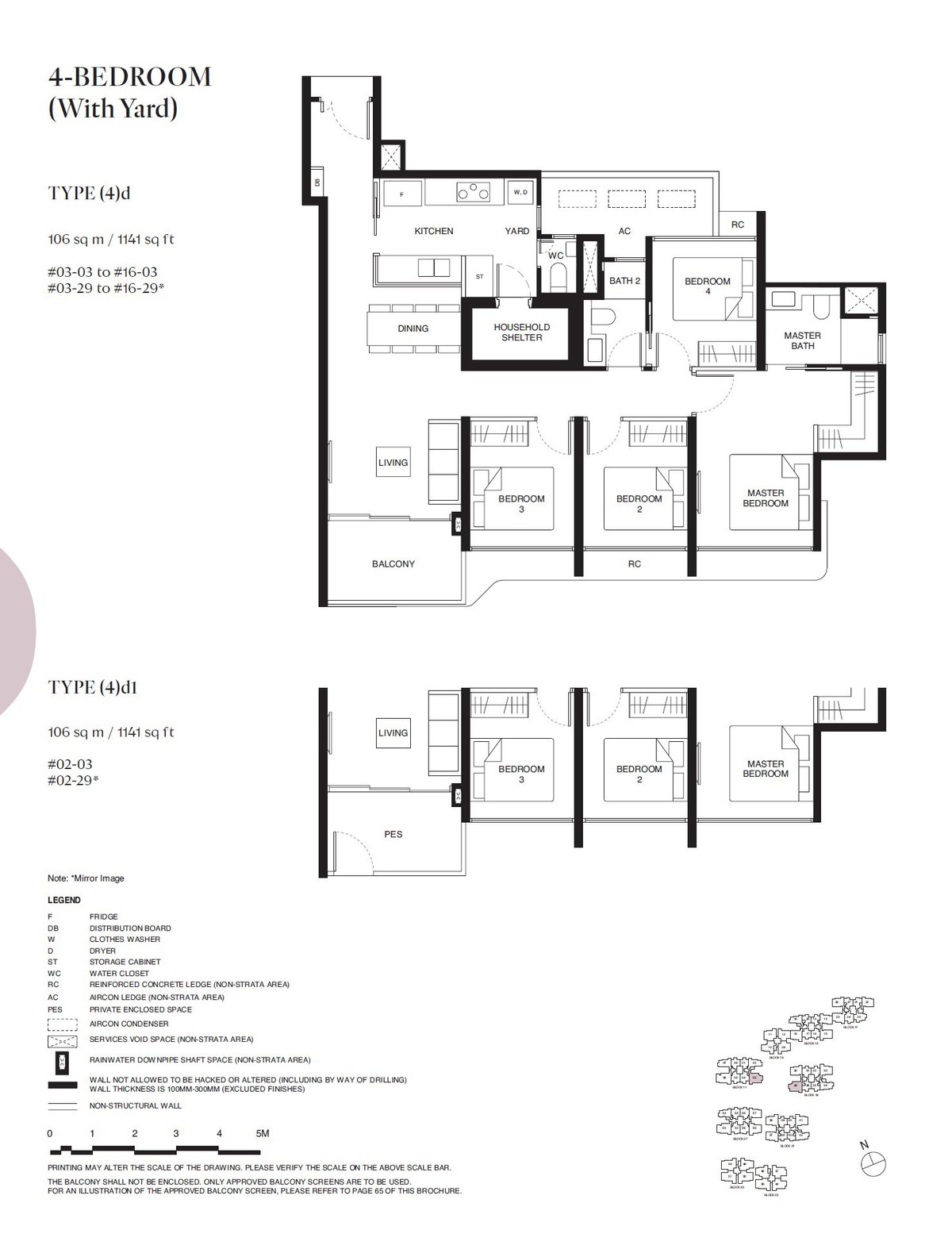 Floor plan 4d — 4 Bedroom (With Yard)