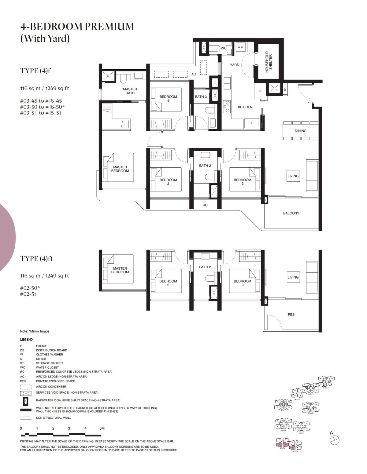 Floor plan 4f1 — 4 Bedroom Premium (With Yard)