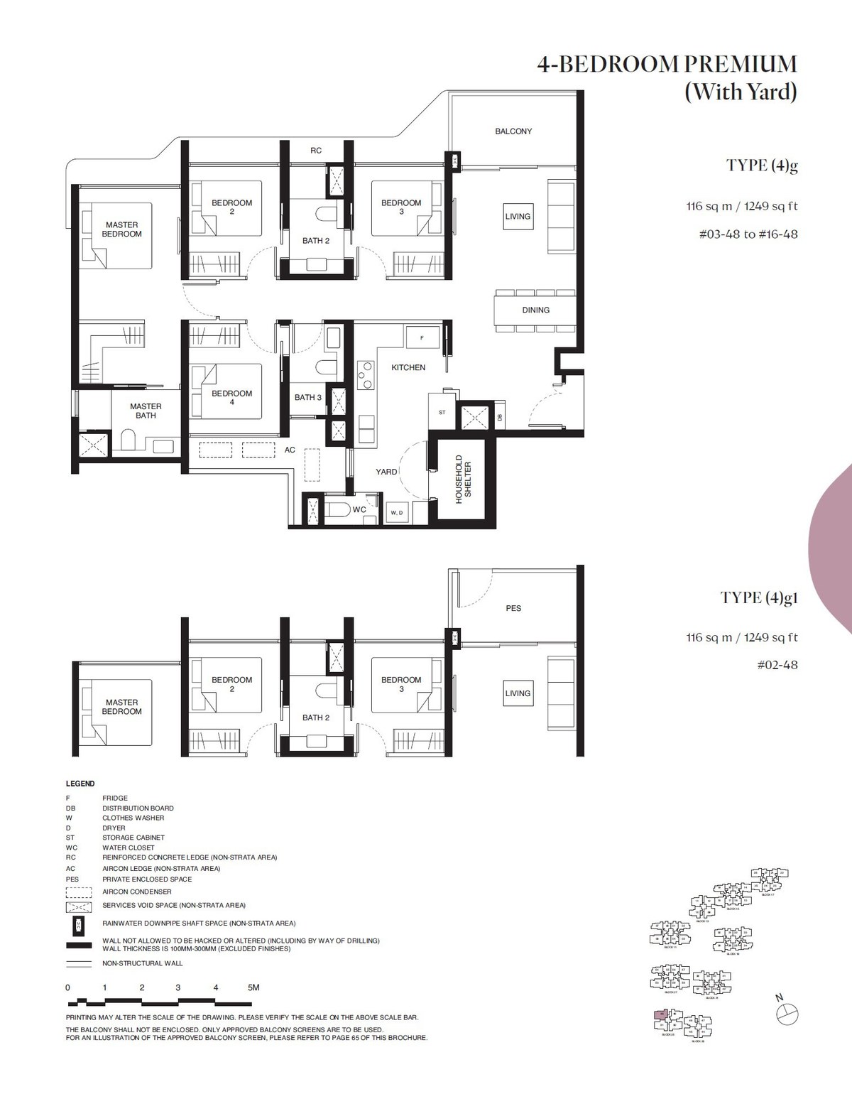 Floor plan 4g — 4 Bedroom Premium (With Yard)