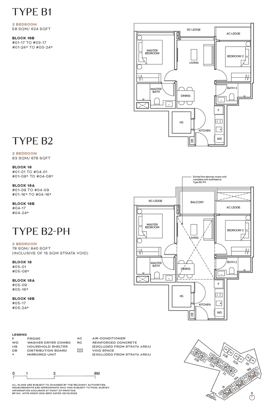 Floor plan B1 — 2 Bedroom