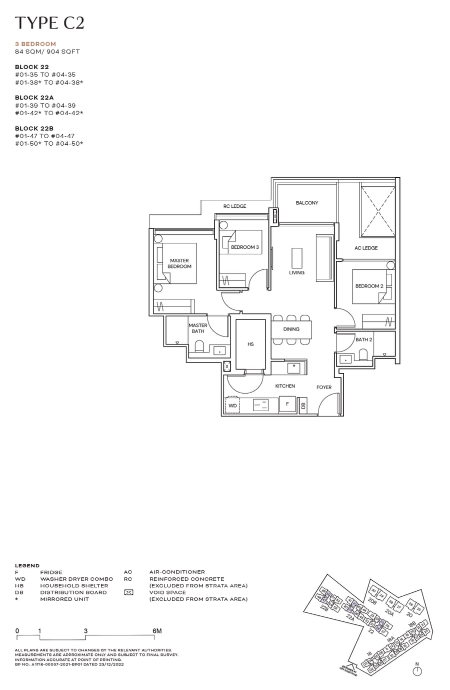 Floor plan C2 — 3 Bedroom