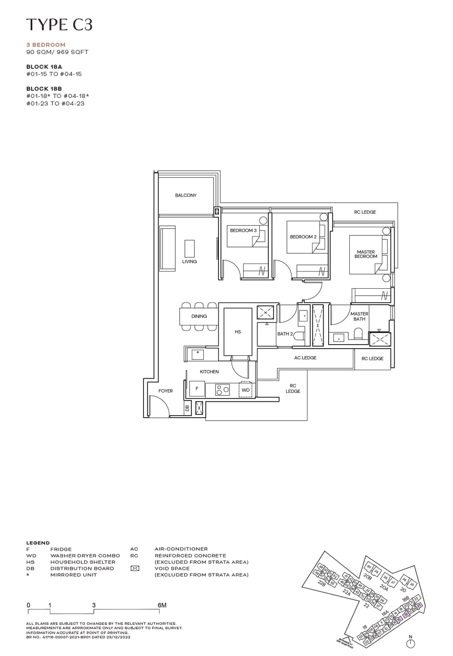Floor plan C3 — 3 Bedroom