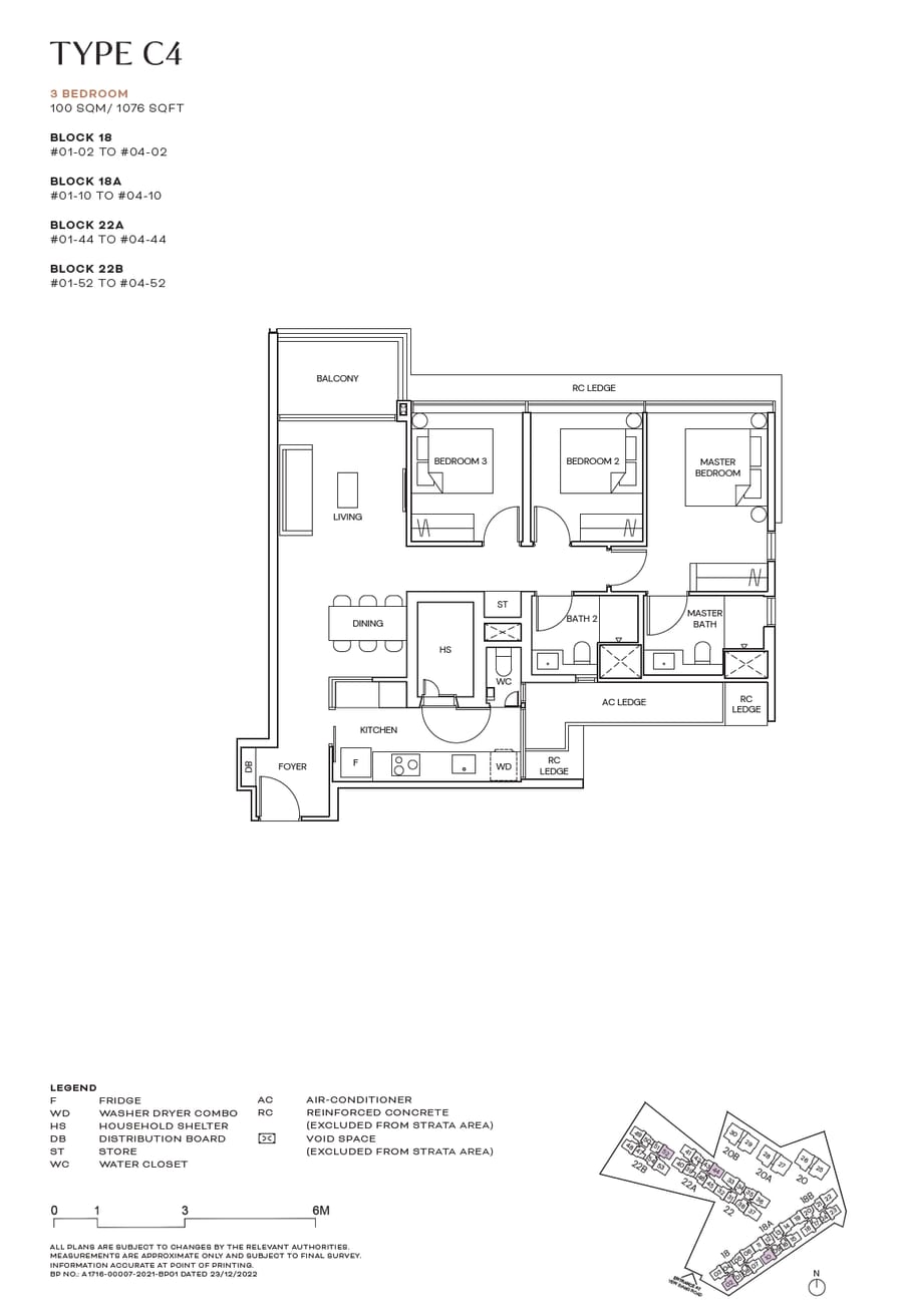 Floor plan C4 — 3 Bedroom
