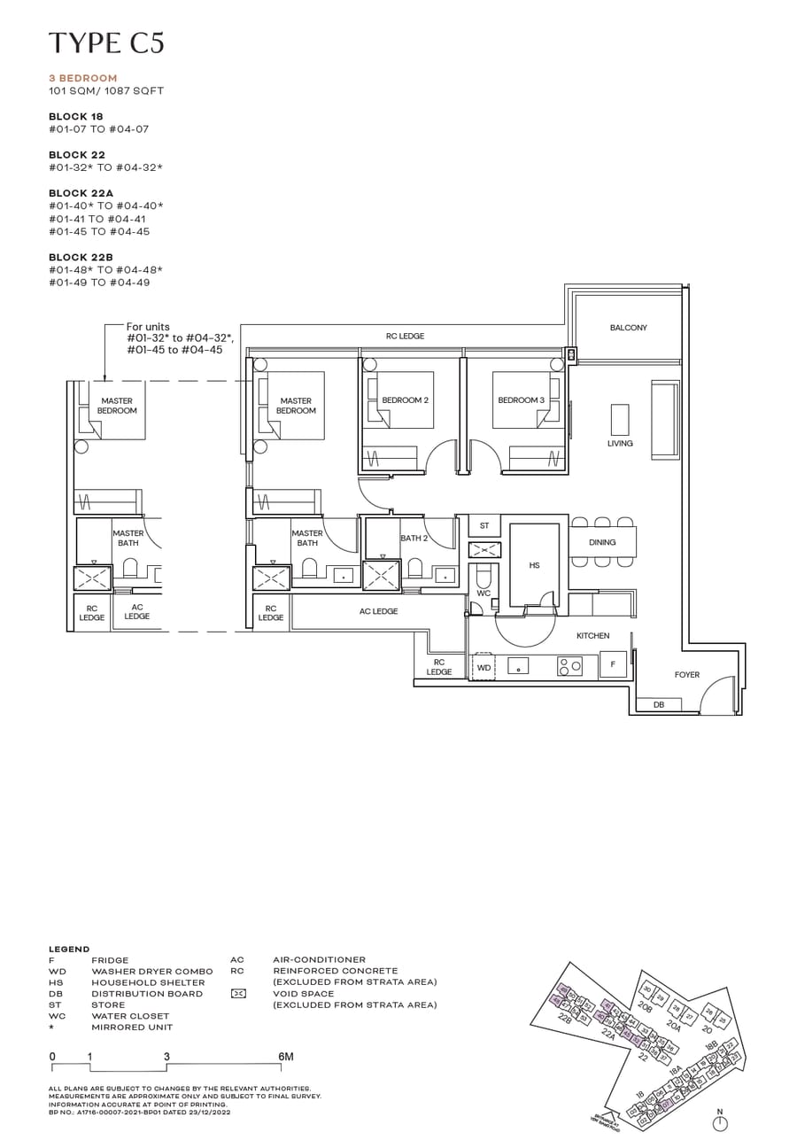 Floor plan C5 — 3 Bedroom