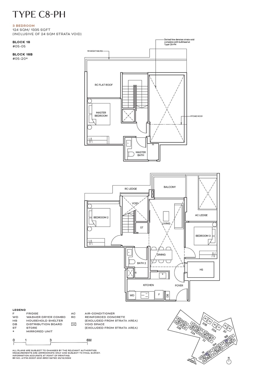 Floor plan C8-PH — 3 Bedroom