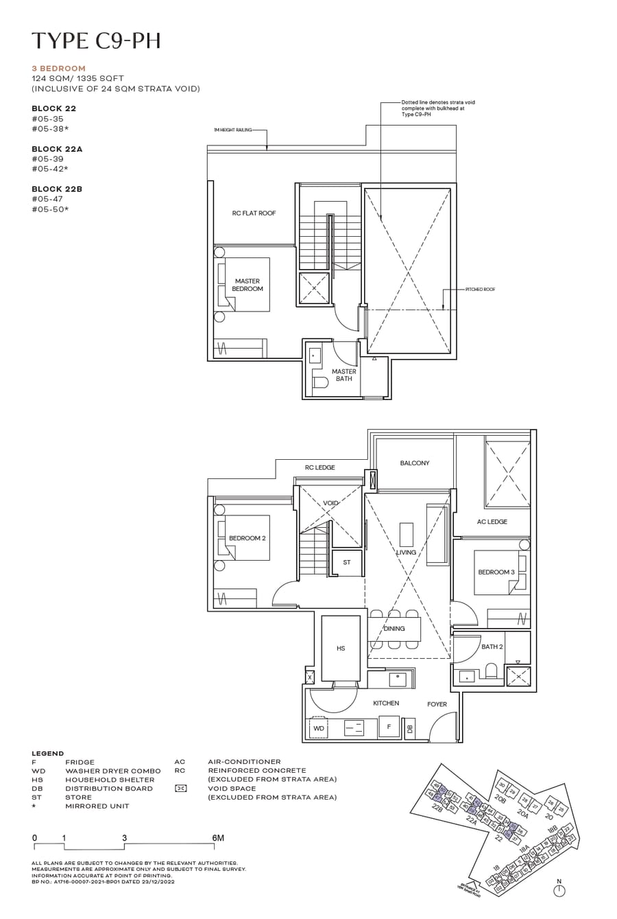 Floor plan C9-PH — 3 Bedroom