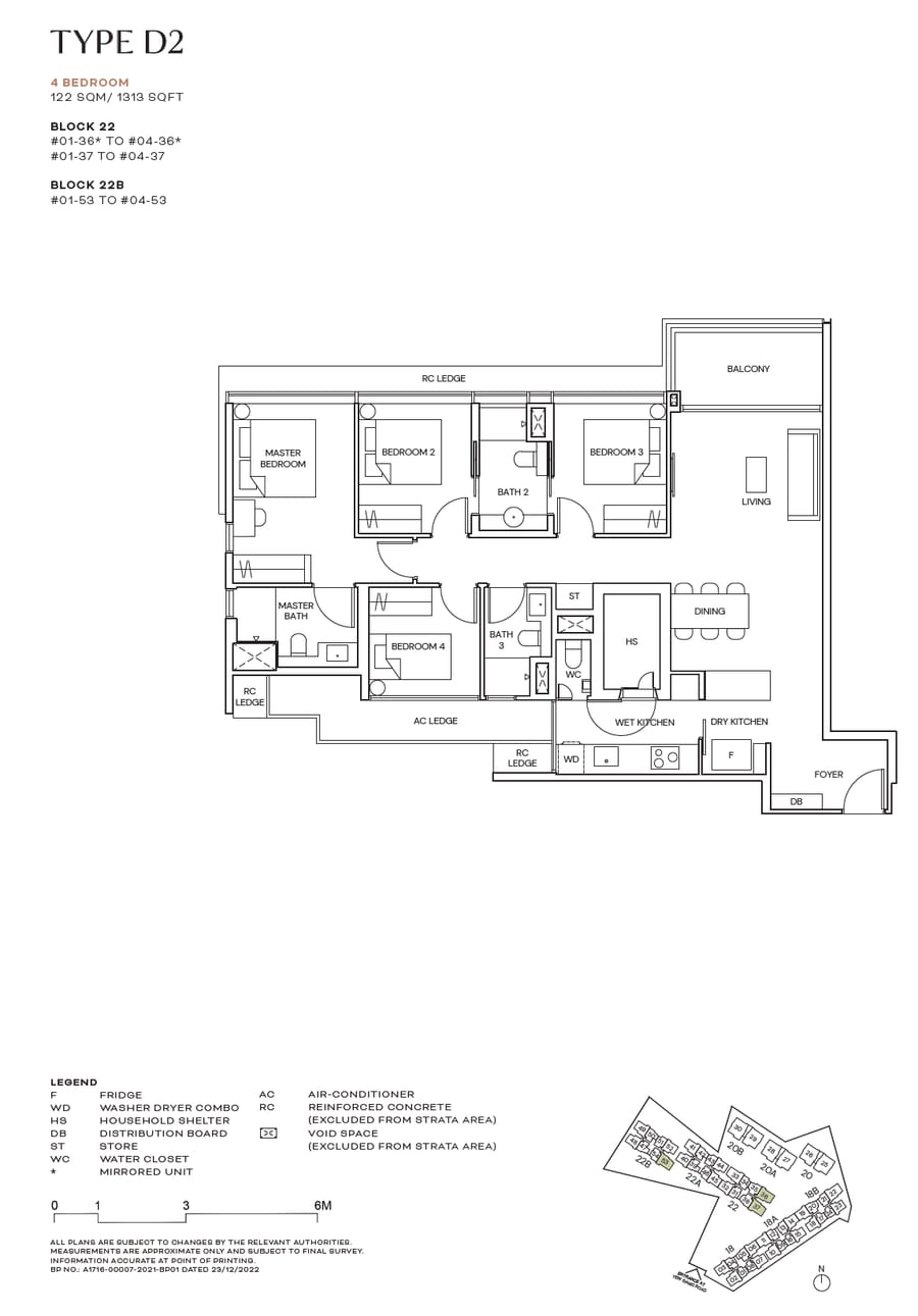 Floor plan D2 — 4 Bedroom