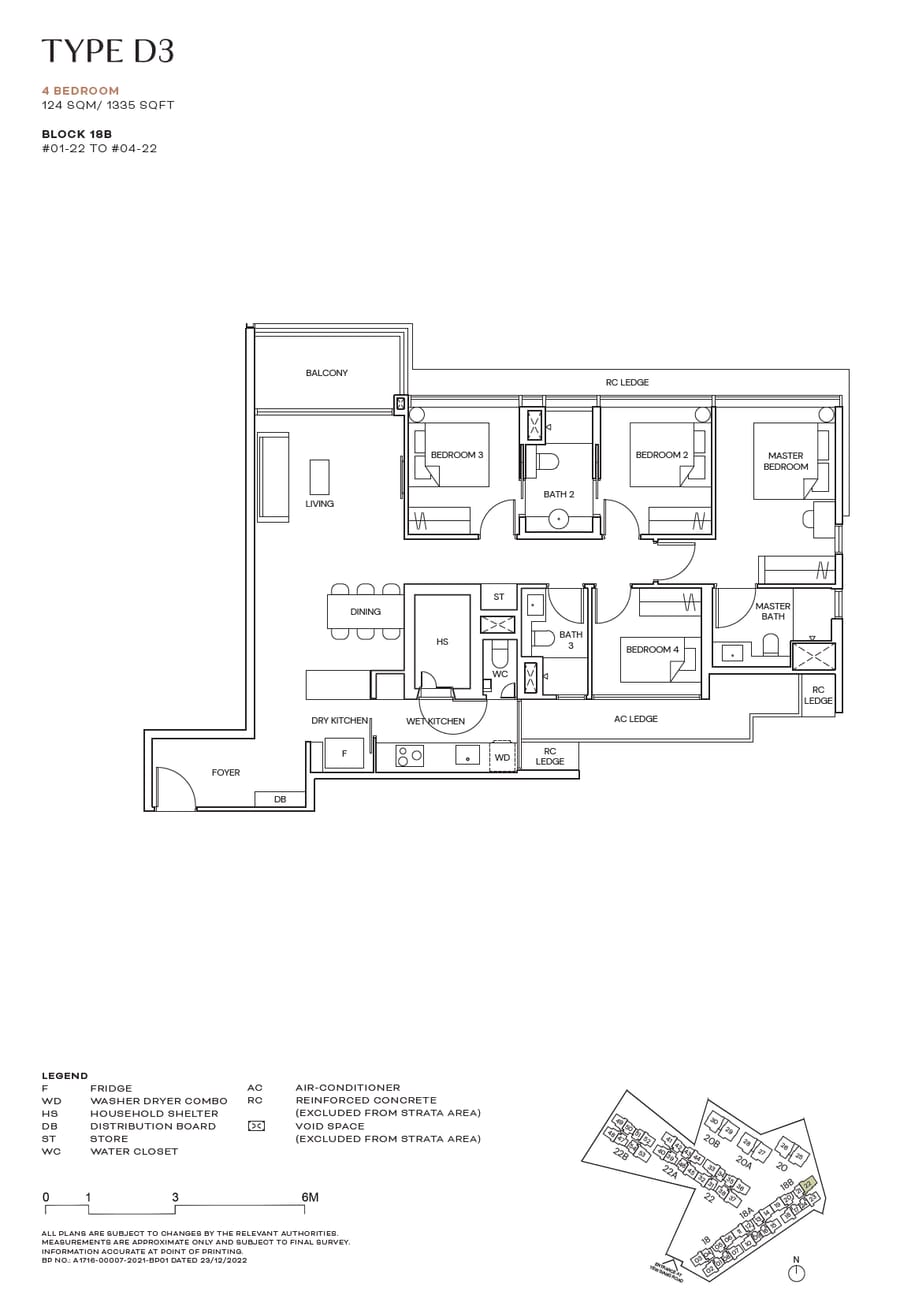 Floor plan D3 — 4 Bedroom