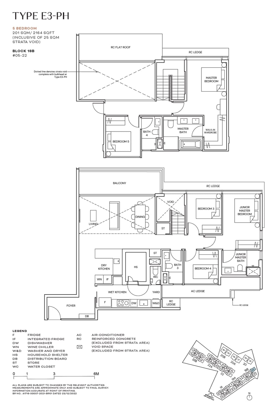 Floor plan E3-PH — 5 Bedroom
