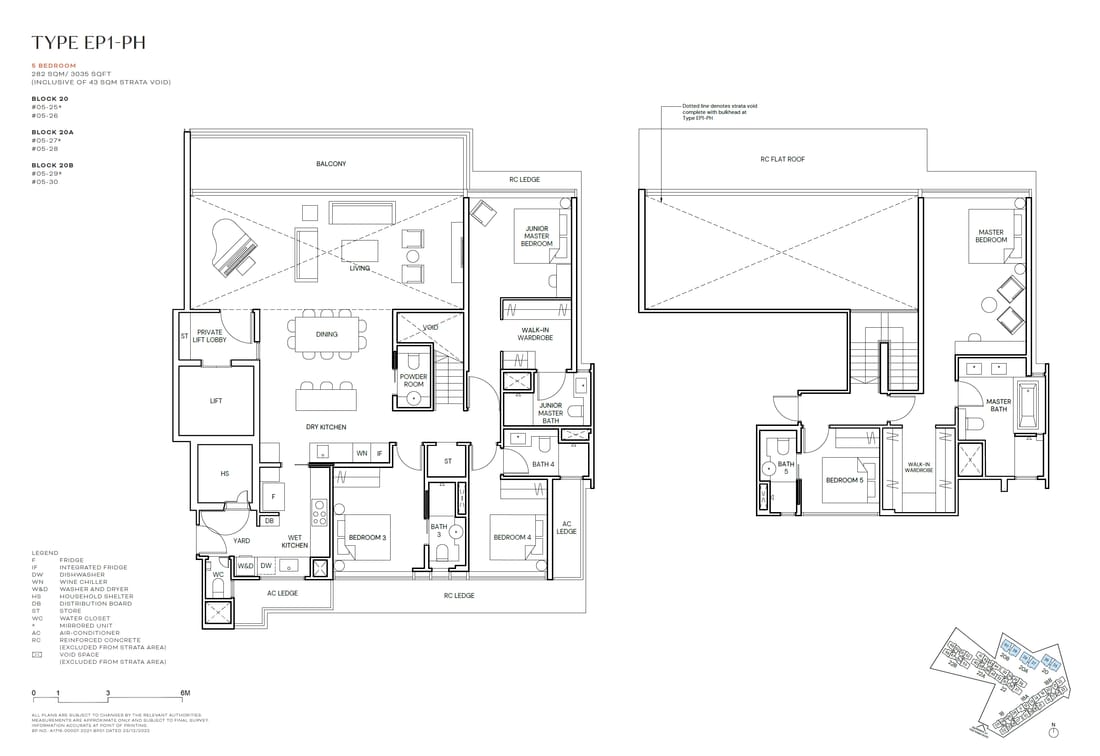 Floor plan EP1-PH — 5 Bedroom