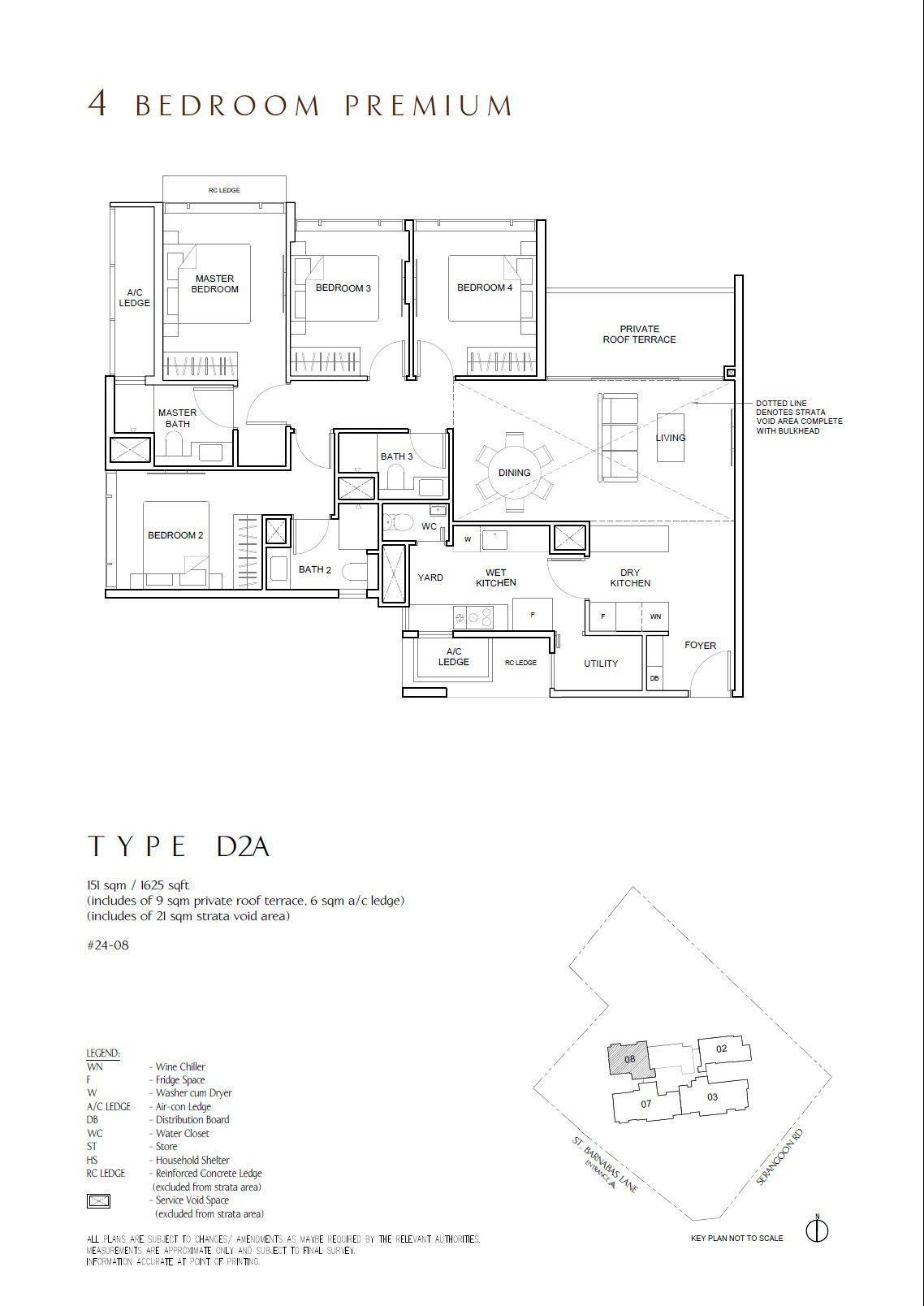 Floor plan D2A — 4BR Premium, 1,625 sqft