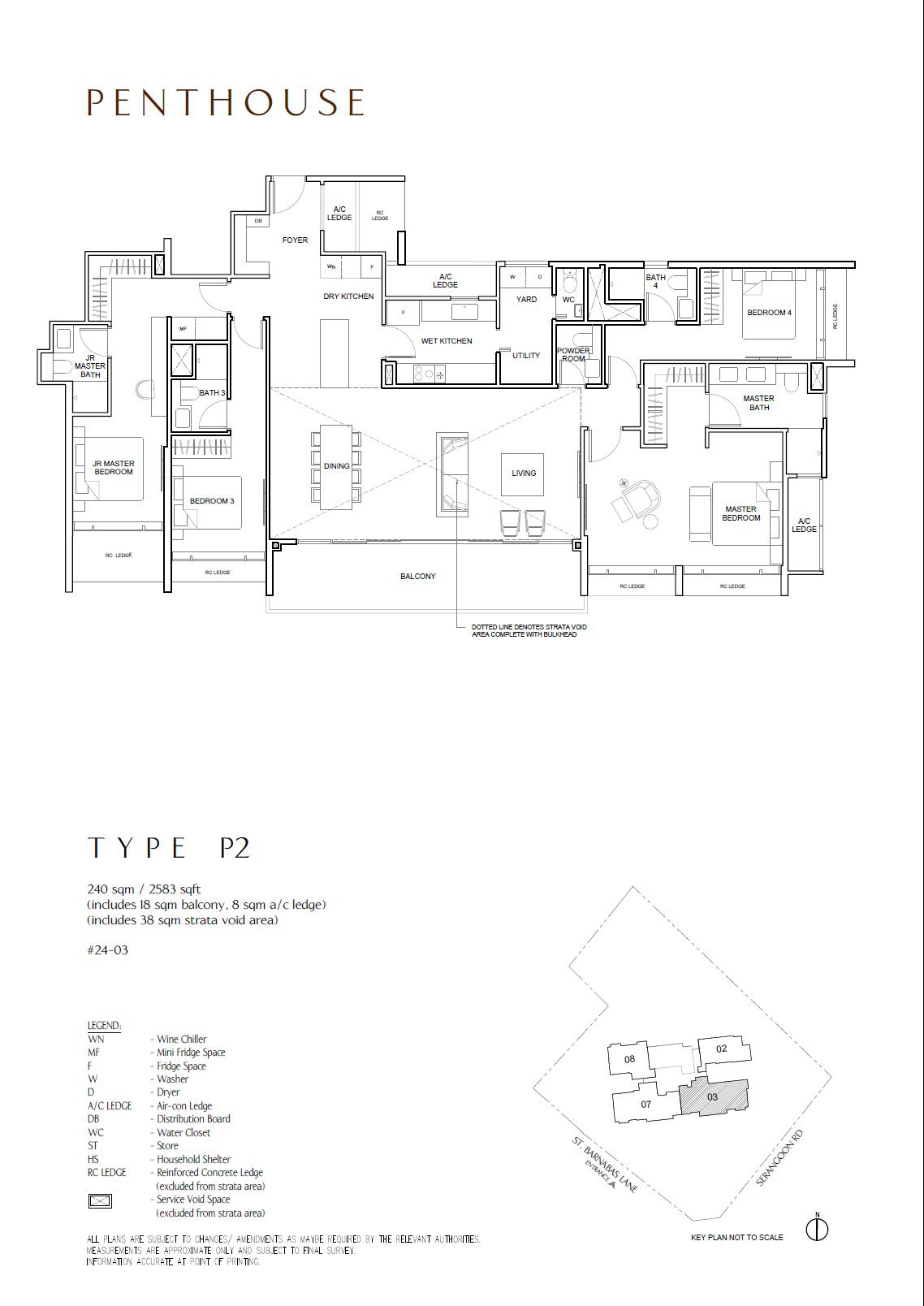 Floor plan P2 — PentHouse, 2,583 sqft