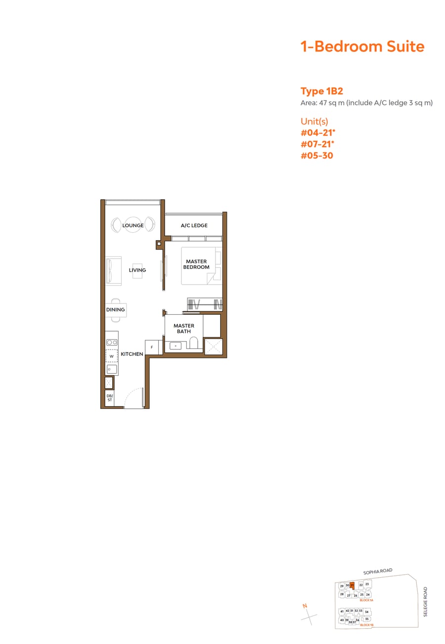Floor plan 1B2 — 1 Bed Suite