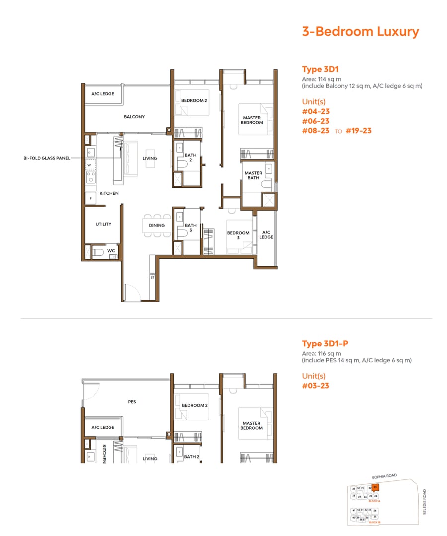Floor plan 3D1 — 3 Bed Luxury