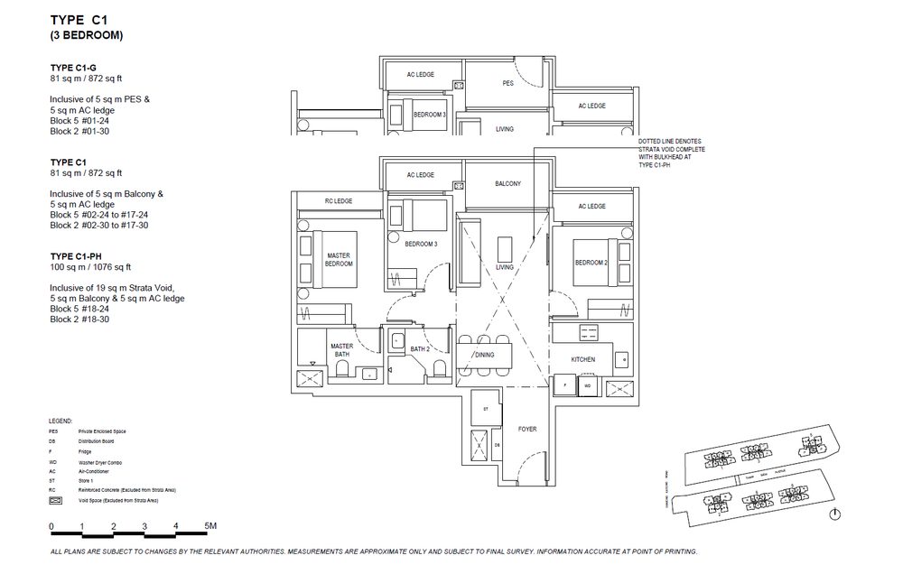 Floor plan C1 — 3 Bedroom