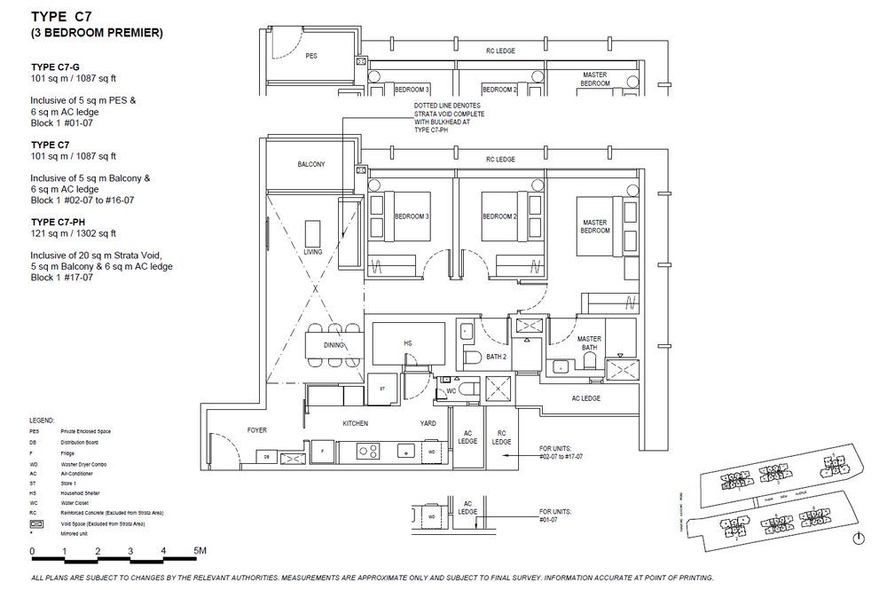 Floor plan C7 — 3 Bedroom Premier