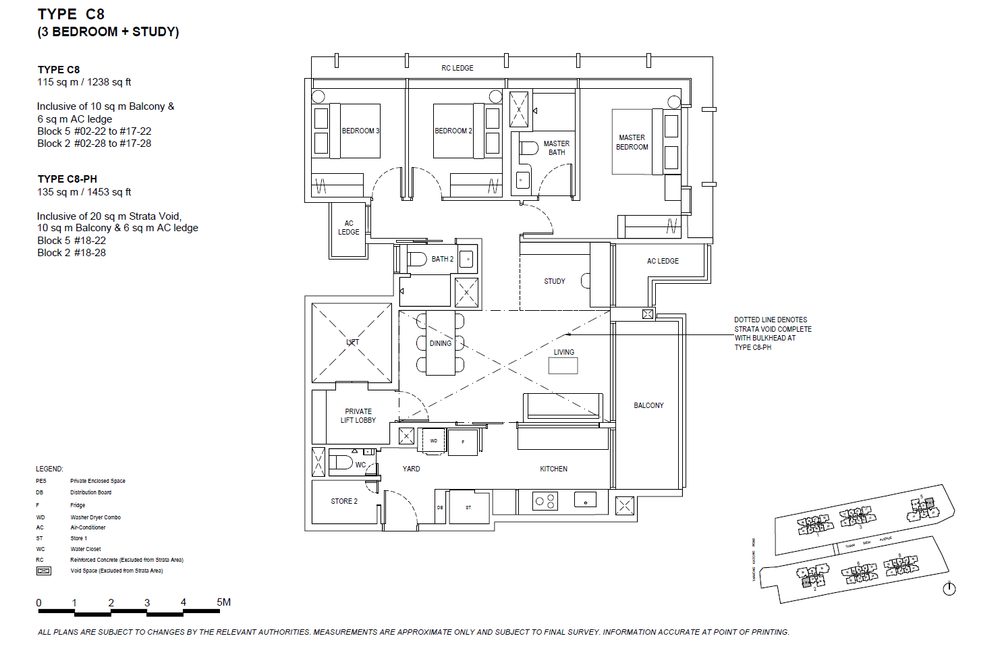 Floor plan C8 — 3 Bedroom+Study