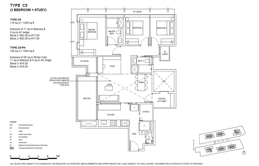 Floor plan C9 — 3 Bedroom+Study