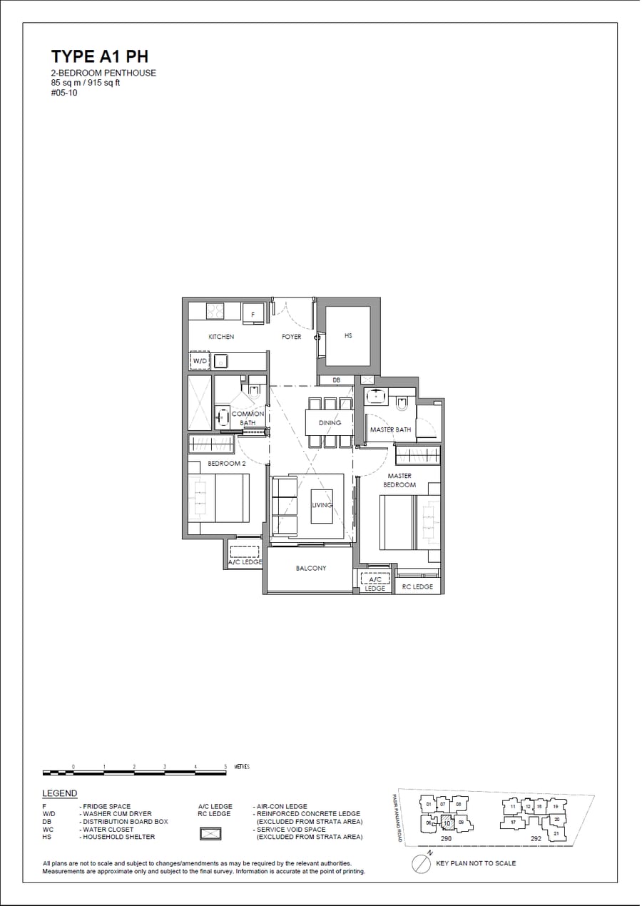 Floor plan A1 PH — 2 Bedroom Penthouse