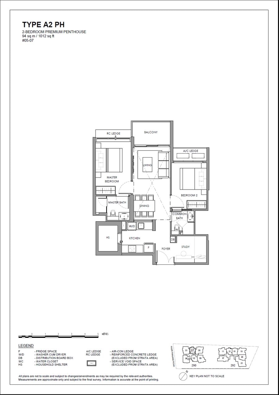 Floor plan A2 PH — 2 Bedroom Premium Penthouse